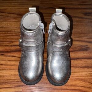 Gap Kids Silver Leather Boots 6T